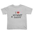 thumbnail image 1 of I Love My Mommy & Daddy Cute Toddler Tshirts for Boys Girls (Gray, 2T), 1 of 5