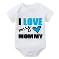 thumbnail image 1 of I Love My Mommy Going Home Newborn Outfit Girl Short Sleeve Baby Boy Neutral Outfit White 6-9 Month Boy Romper, 1 of 2