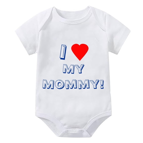 I Love My Mommy Going Home Outfit for Baby Boy Short Sleeve Girls Newborn Clothes White Baby Girl Romper 9-12 Months
