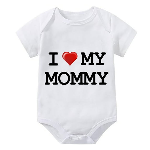 I Love My Mommy Infant Bodysuit Girl Short Sleeve Baby Boy Take Home Outfit Newborn White Baby Onsies0-3 Months Announcement