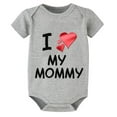 thumbnail image 1 of I Love My Mommy Newborn Girl Coming Home from Hospital Outfit Short Sleeve Coming Home Outfit Gender Neutral Newborn White Gi, 1 of 2
