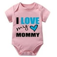 thumbnail image 1 of I Love My Mommy Newborn Neutral Outfits Short Sleeve Cotton Romper Baby Girl White Neutral Onsies3-6 Months, 1 of 2