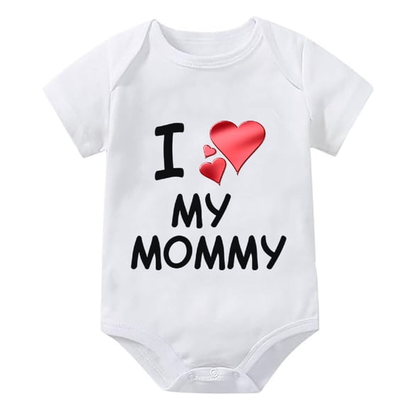 I Love My Mommy Newborn Onesie Boy Short Sleeve Summer Romper Baby Girl White Baby Boy Coming Home Outfit Summer