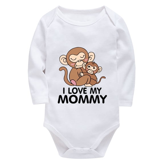 I Love My Mommy Newborn Onesie for Baby Girls Long Sleeve Baby Girl Rompers White Baby Boy Outfits 0-3 Months Summer