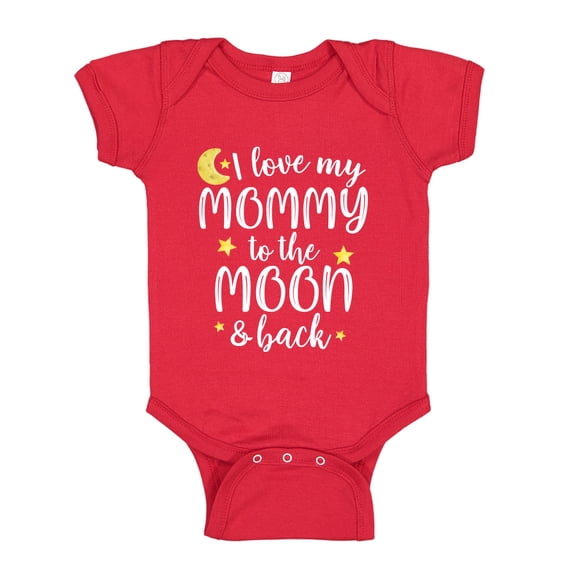 I Love My Mommy To The Moon And Back Baby Bodysuit One Piece 12 mo Red