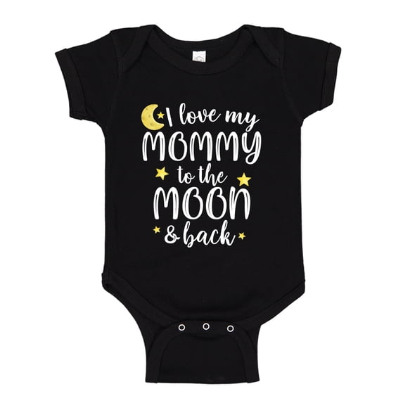 I Love My Mommy To The Moon And Back Baby Bodysuit One Piece 24 mo Black