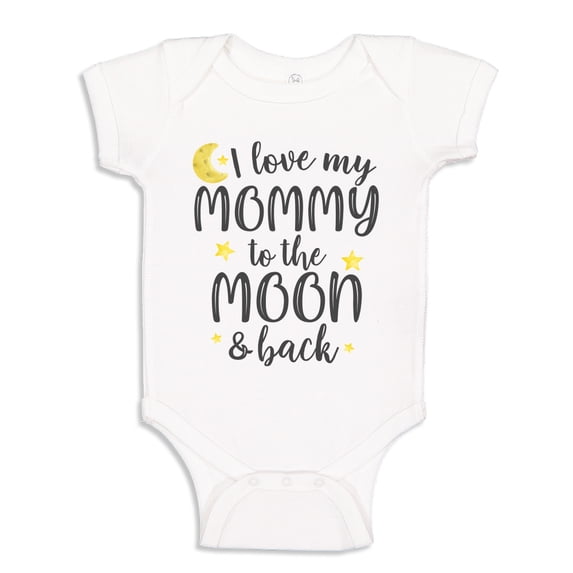 I Love My Mommy To The Moon And Back Baby Bodysuit One Piece 24 mo White