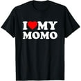 thumbnail image 1 of I Love My Momo Heart Family T-ShirtMen and women can wear, black T-shirts, gifts. Age: M,L，XL 2XL, 3XL, 204XL, 1 of 4