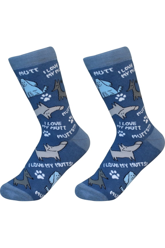 I Love My Mutt Dog Breed Socks Unisex Sock Daddy by E&S Pets