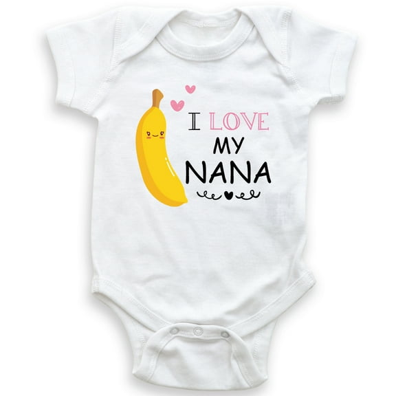 I Love My Nana - Cute Bananas - Baby Bodysuit - Baby Girl - Grandma Baby Gift