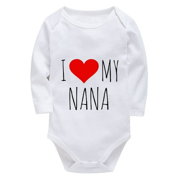 I Love My Nana Going Home Outfit for Baby Long Sleeve Baby Girl Bring Home Outfit Newborn White 18 Month Rompers