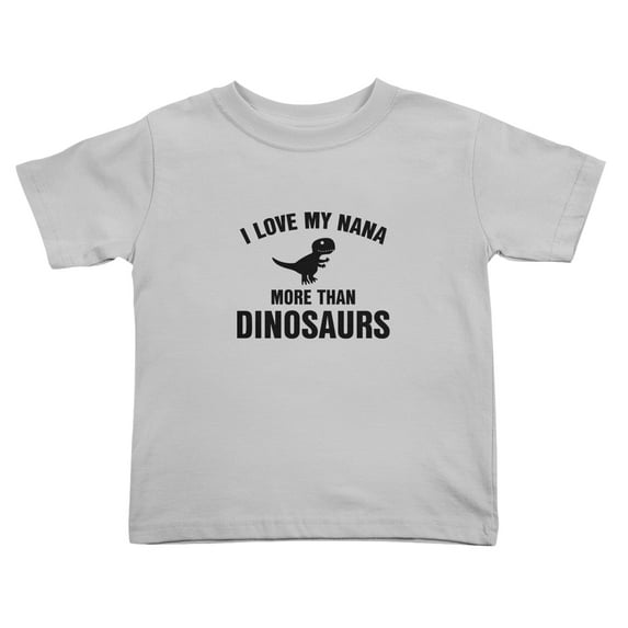 I Love My Nana More Than Dinosaurs Cute Toddler Tshirts for Boys Girls (Gray, Youth S)