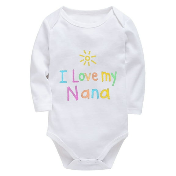 I Love My Nana New Born Girl Outfits Long Sleeve Unixex Baby Clothing White Boy Onsie