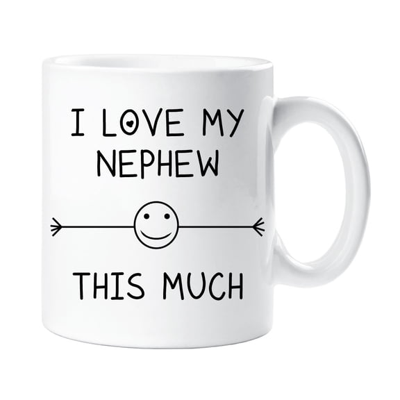 I Love My Nephew This Much Mug Friend Auntie Uncle Birthday Gift Christmas Novelty Humour Funny Fathers Day Mothers Day