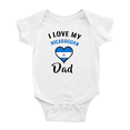 thumbnail image 1 of I Love My Nicaraguan Dad Heart Flag Cute Baby Rompers Baby Bodysuit (White, 6-12 Months), 1 of 5