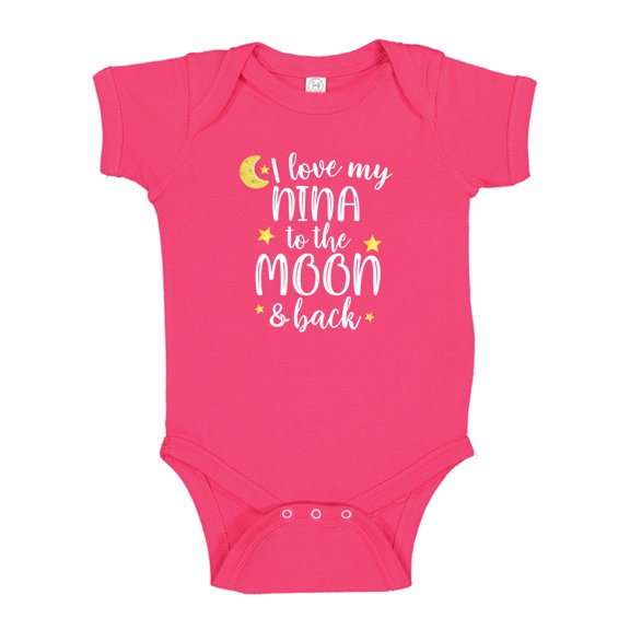 I Love My Nina To The Moon And Back Baby Bodysuit One Piece 24 mo Cyber Pink