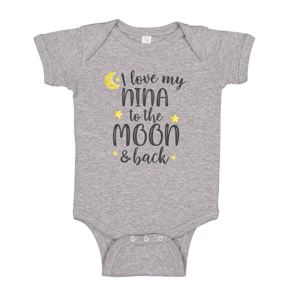 I Love My Nina To The Moon And Back Baby Bodysuit One Piece NB Athletic Heather