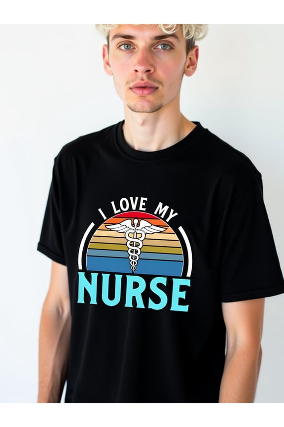 "I Love My Nurse" T-Shirt Men's t shirts black top short Spring and summer clothing summer and spring season Original Unisex Shirt Printed tshirts