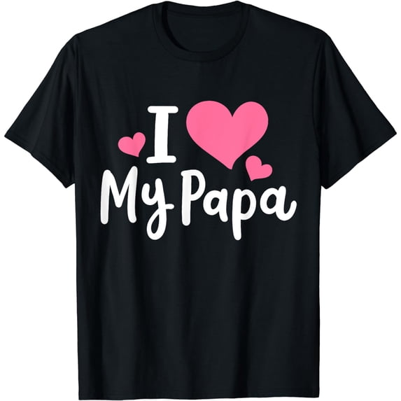 I Love My Papa Awesome Heart Dad Father's Day Cool Kids T-Shirt