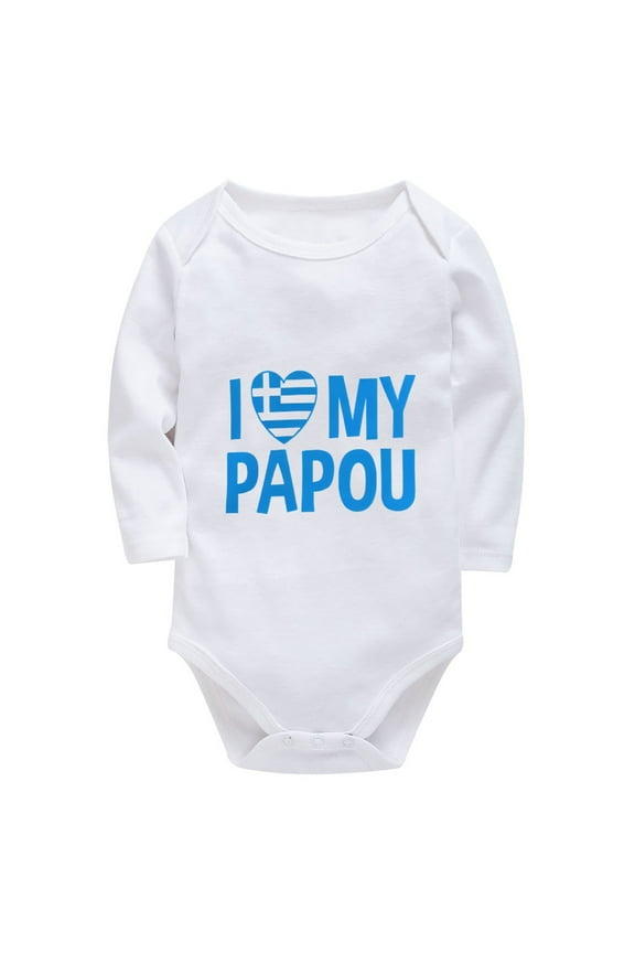 I Love My Papou Babys First Outfit Hospital Long Sleeve Going Home Outfit Baby Boy White Baby Clothes for Boys 0-3 Months