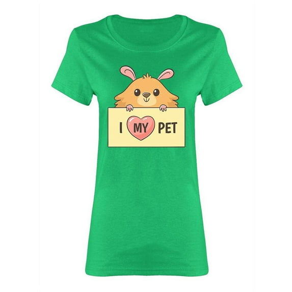 I Love My Pet Hamster Shaped T-Shirt Women -Image by Shutterstock, Female XX-Large