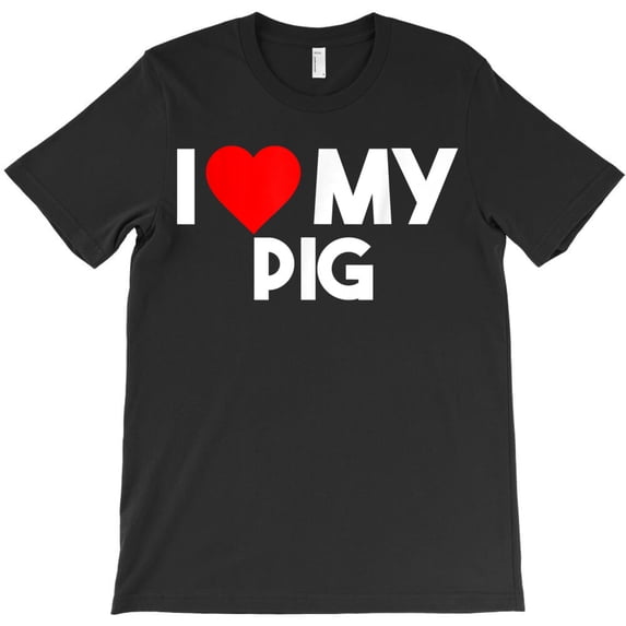 I Love My Pig, Funny Animal Lover Couple Matching, Romantic G14717 Unisex T-Shirt, Up to Size 5XL
