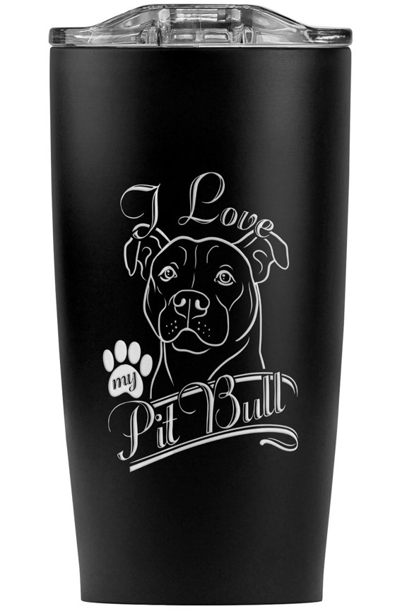 I Love My Pit Bull Stainless Steel 20 oz Travel Tumbler, Vacuum Insulated & Double Wall with Leakproof Sliding Lid | Great for Coffee/Hot Drinks and Cold Beverages