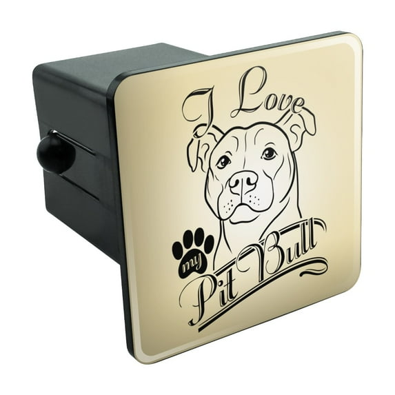 I Love My Pit Bull Tow Trailer Hitch Cover Plug Insert