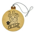 thumbnail image 1 of I Love My Pit Bull Wood Christmas Tree Holiday Ornament, 1 of 6