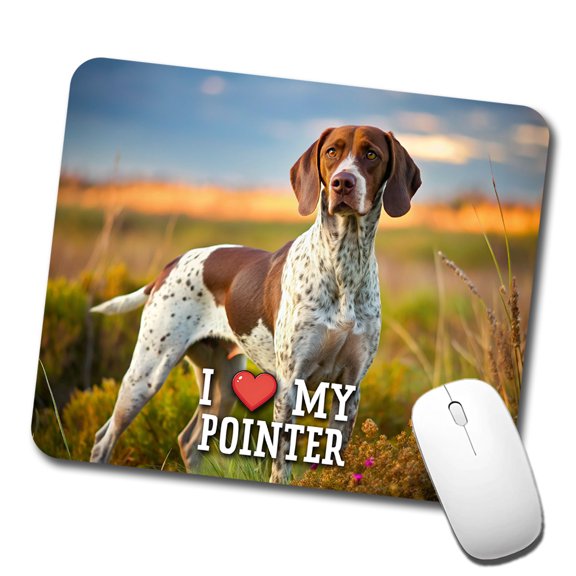 I Love My Pointer Dog Heart Mouse Pad Low Profile Gaming Mat