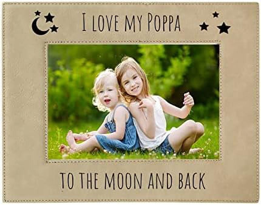Custom Grandfather Photo Frame – Laser Engraved “When A Baby Is Born...” Faux Leather 8x10 Wall/Table Frame 3 thumbnail image