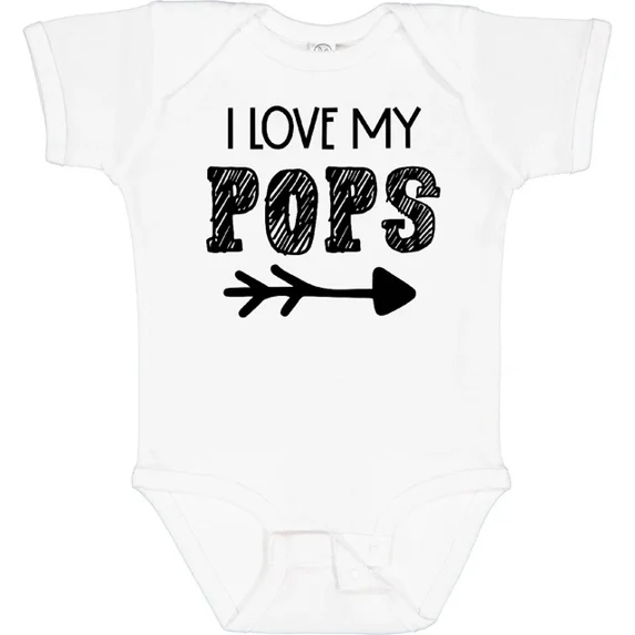 I Love My Pops With Arrow Baby Bodysuit Fathers Day Kids Grandpa Jc Bodysuit Cute Baby Onesie, BABY BODYSUIT LAT 4424
