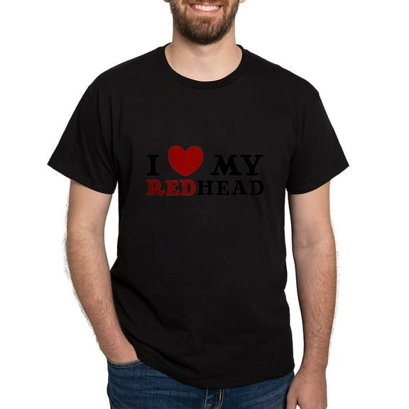 CafePress - I Love My Redhead Dark T Shirt - Men's Classic Graphic Cotton T-Shirt