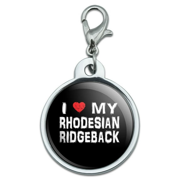 I Love My Rhodesian Ridgeback Stylish Small Metal ID Pet Dog Tag