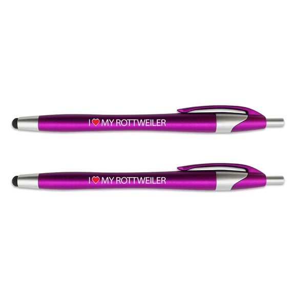 I Love My Rottweiler Stylus Ball Point Pen 2 Pack