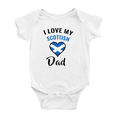 thumbnail image 1 of I Love My Scottish Dad Heart Flag Cute Baby Bodysuit Romper (White, 0-3 Months), 1 of 5