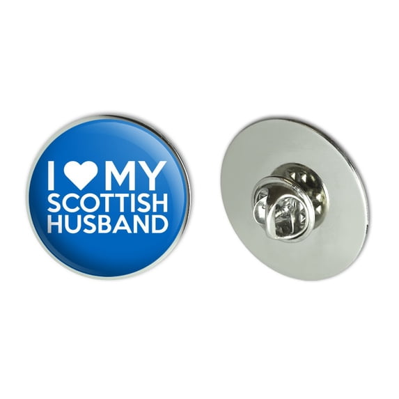 I Love My Scottish Husband Metal 1.1" Tie Tack Hat Lapel Pin Pinback
