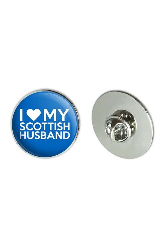 I Love My Scottish Husband Metal 1.1" Tie Tack Hat Lapel Pin Pinback
