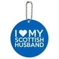 thumbnail image 1 of I Love My Scottish Husband Round Luggage ID Tag Card Suitcase Carry-On, 1 of 7
