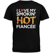 I Love My Smokin Hot Fiance Black Adult T-Shirt - Medium