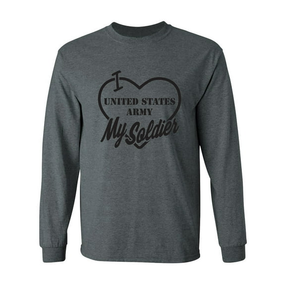 I Love My Soldier (Army) Adult Long Sleeve T-shirt