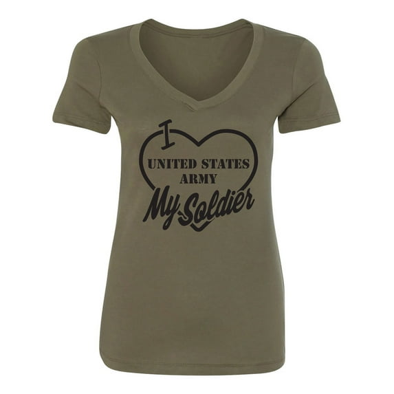 I Love My Soldier (Army) Womens V-Neck T-Shirt