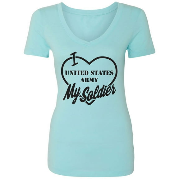I Love My Soldier (Army) Womens V-Neck T-Shirt