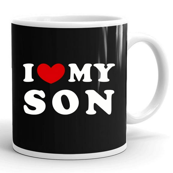 I Love My Son I Heart My Son Gift Ceramic Mug 11oz (White;11oz)