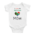 thumbnail image 1 of I Love My South African Mom Baby Bodysuit Newborn Clothes Outfits (White, 0-3 Months), 1 of 5