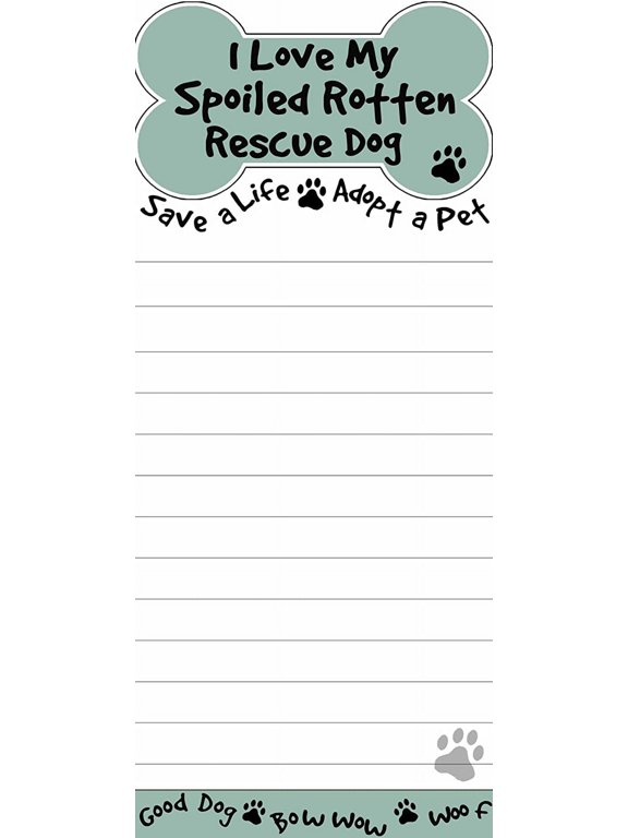 "I Love My Spoiled Rotten Rescue Dog" Uniquely Shaped Sticky Notepad