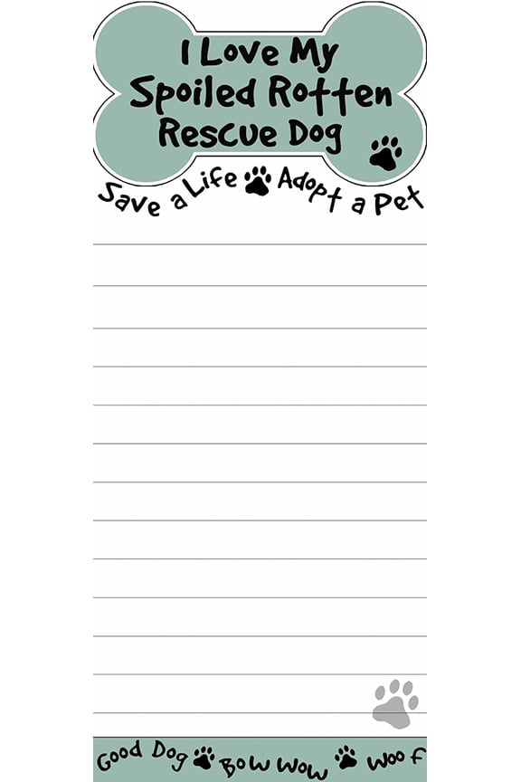 "I Love My Spoiled Rotten Rescue Dog" Uniquely Shaped Sticky Notepad