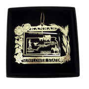 I Love My State Kansas State Landmarks Ornament, Black Gift Box