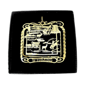 I Love My State Wyoming State Brass Ornament, Black Leatherette Gift Box