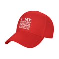 thumbnail image 1 of I Love My Super Hot Girlfriend So Please Stay Away From Me Baseball Cap Adjustable Trucker Sun Hat Outdoor Sport Casquette Hats for Men Women Red, 1 of 7